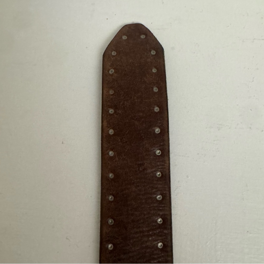 J.Crew Womens Size Small Brown Leather Rivet Adjustable Ring Belt - Picture 3 of 10